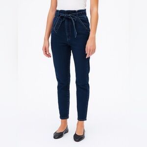 Snidel High-Waisted Paperbag Tie-Belt Skinny Jeans in Dark Wash Denim Women’s 0